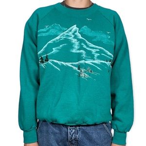 Vintage Sunbelt green crewneck sweatshirt mountains